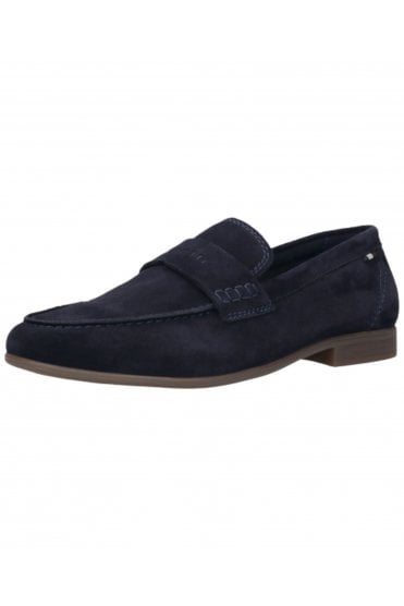 Suede Slip On Loafers – Dark Blue