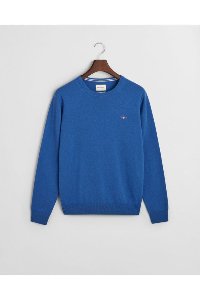 Superfine Lambswool Crew Neck Sweater – Rich Blue