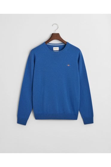 Superfine Lambswool Crew Neck Sweater – Rich Blue