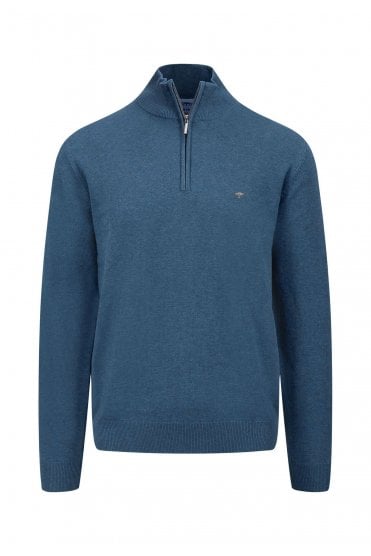 Superfine Troyer Zip Sweater – Azure