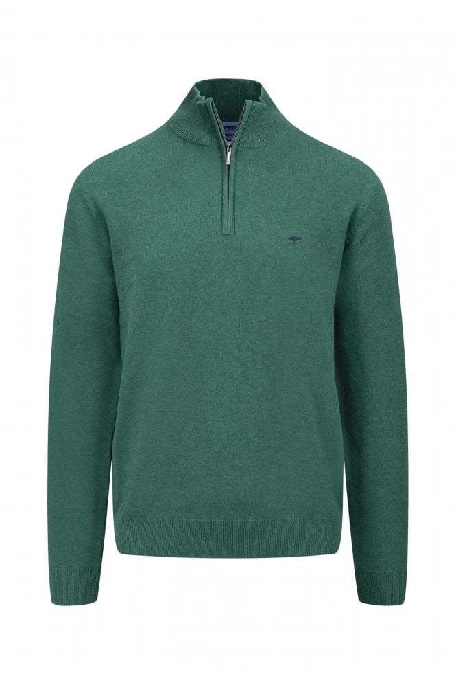 Superfine Troyer Zip Sweater – Dark Emerald