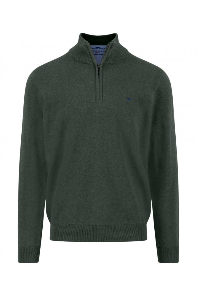 Superfine Troyer Zip Sweater – Dark Ivy