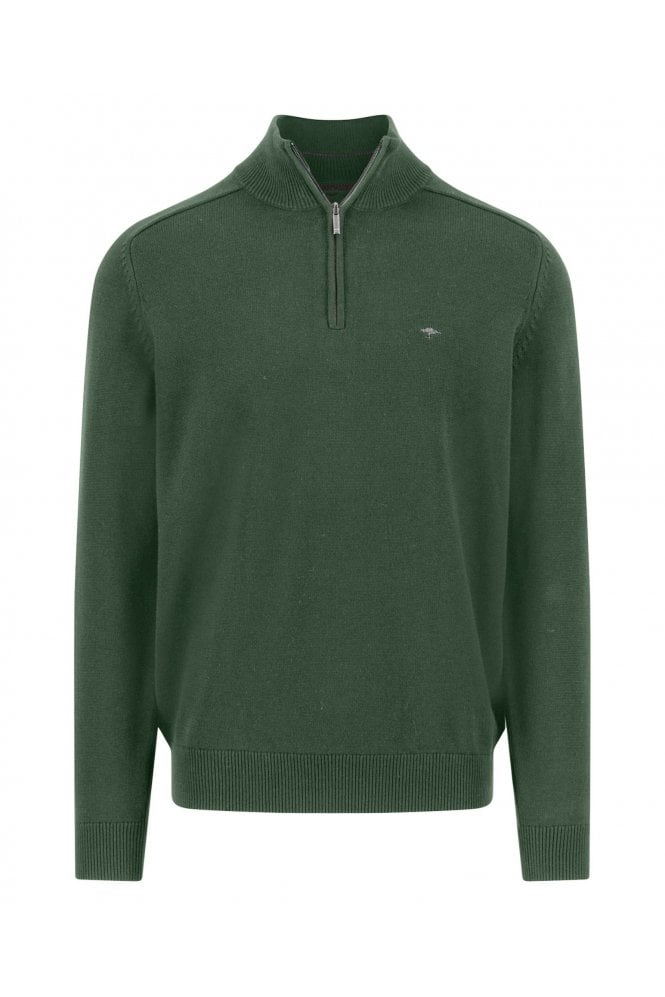 Supersoft Troyer Zip Sweater – Dark Leaf