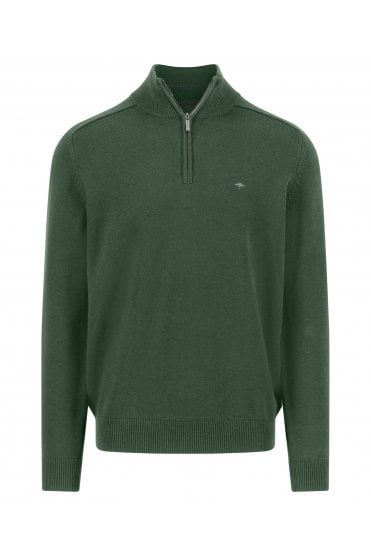 Supersoft Troyer Zip Sweater – Dark Leaf