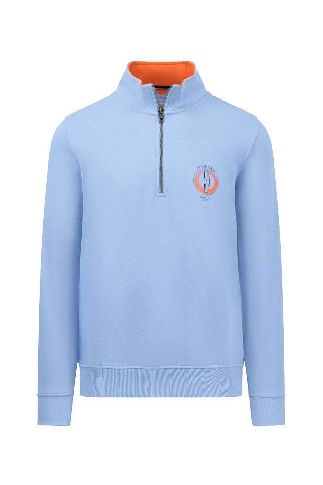 Sweatshirt with Troyer Collar – Light Sky