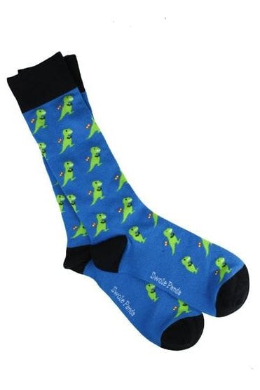 T-Rex Bamboo Socks - Blue