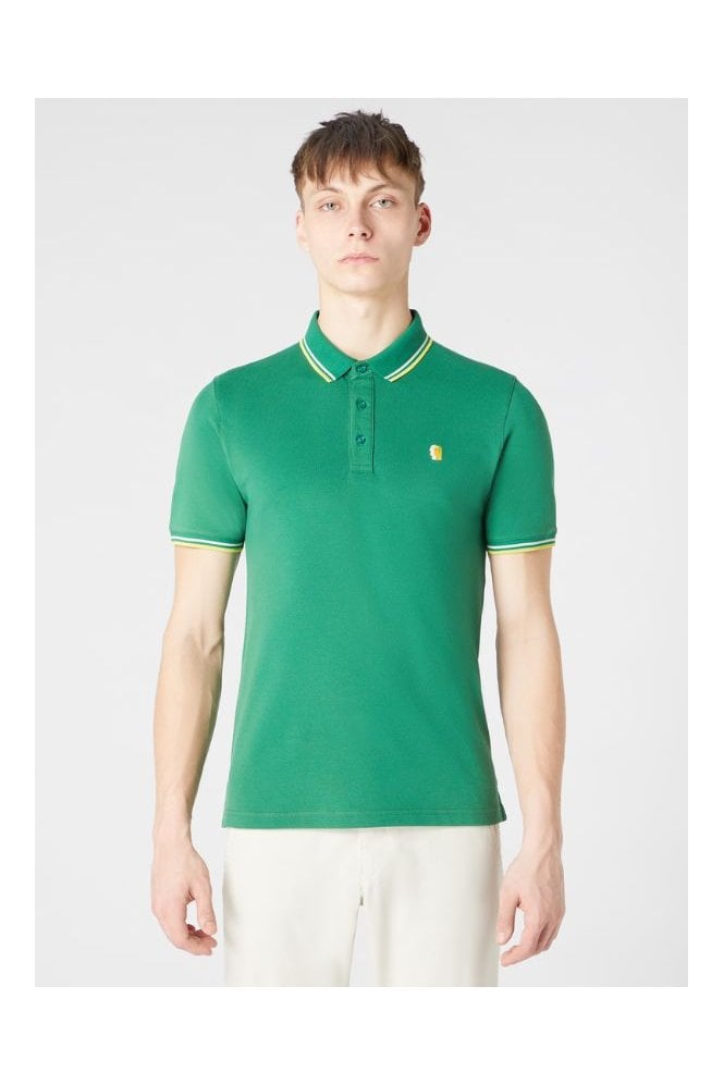 Tapered Fit Cotton-Blend Polo Shirt – Green