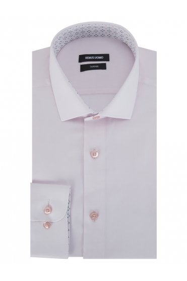 Tapered Fit Cotton Stretch Shirt - Pink