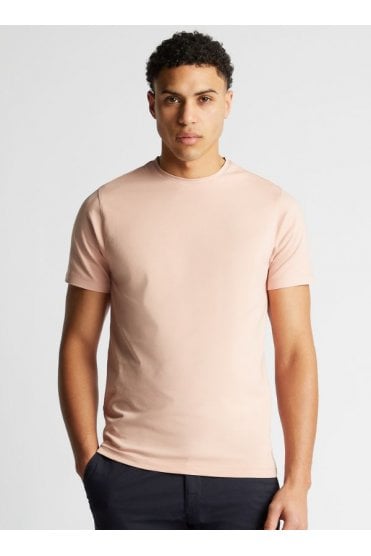 Tapered Fit Cotton-Stretch T-Shirt – Light Pink