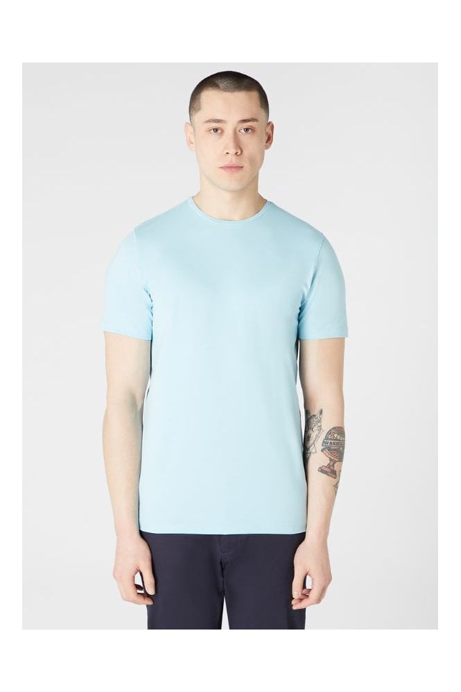 Tapered Fit Crew Neck Tee - Light Blue