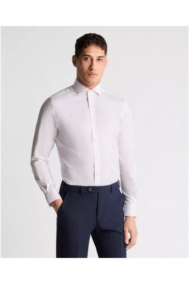 Tapered Fit French Front Cotton Shirt – Pink