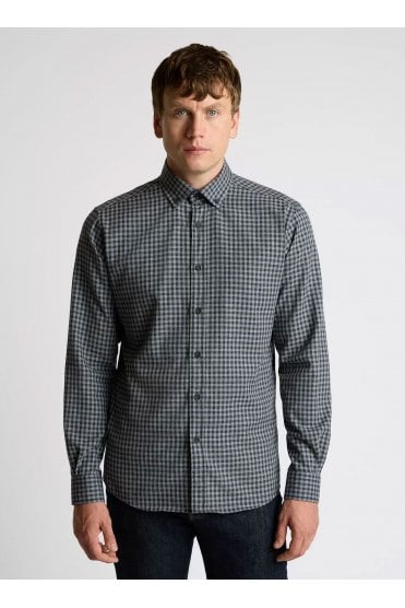 Tapered Long Sleeve Casual Shirt - Grey