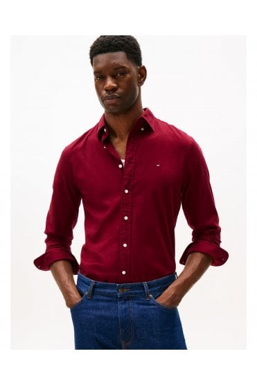 TH Flex Regular Fit Flannel Shirt – Deep Rouge
