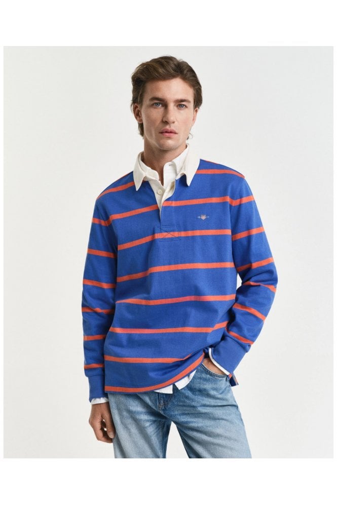 Thin Striped Heavy Rugger – Rich Blue