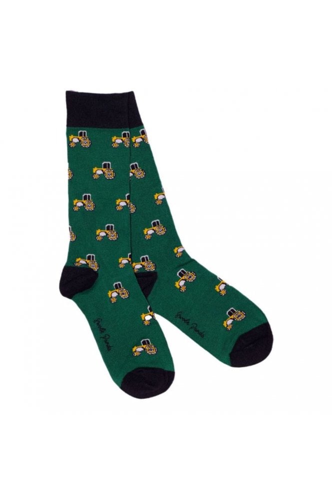 Tractor Bamboo Socks – Green