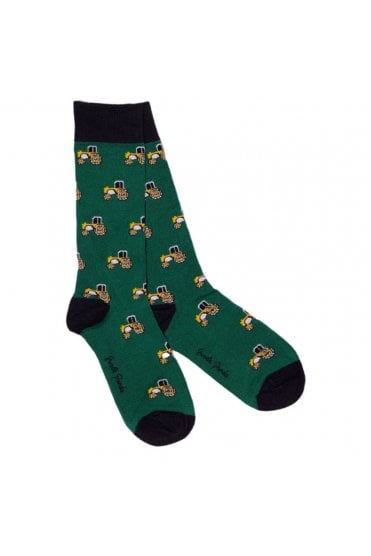 Tractor Bamboo Socks – Green