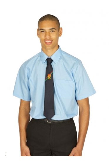 Boys Short Sleeve Non-Iron Shirts (Twin Pack) - Blue