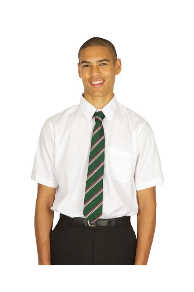 Boys Short Sleeve Non-Iron Shirts (Twin Pack) - White