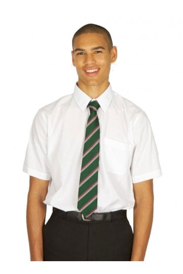 Boys Short Sleeve Non-Iron Shirts (Twin Pack) - White