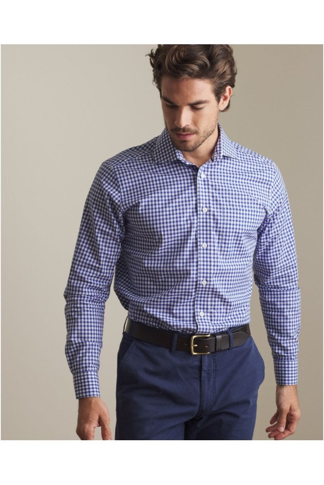Tullagh Gingham Cotton Shirt – Blue