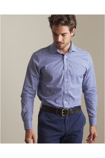 Tullagh Gingham Cotton Shirt – Blue