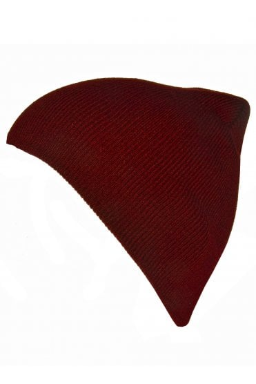 Knitted Beanie Hat - Maroon