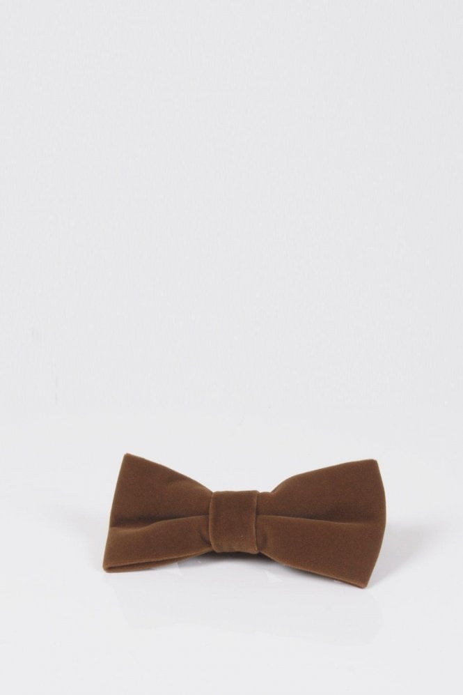 Velvet Bow Tie - Dark Tan