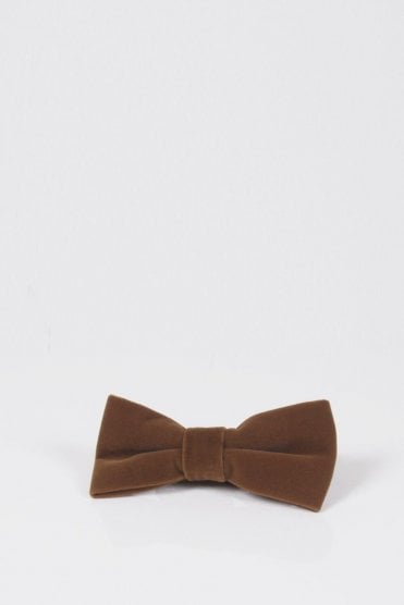 Velvet Bow Tie - Dark Tan
