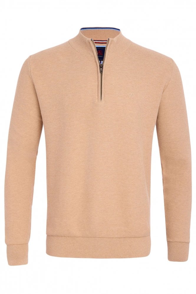 Venice Quarter Zip Jumper – Beige