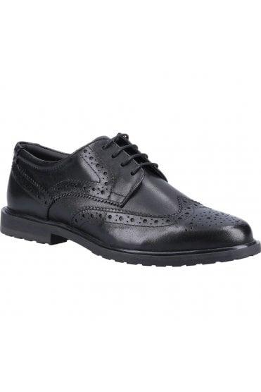 Verity Lace Up Brogue Leather Shoes – Black