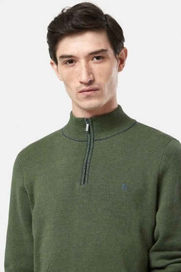 Verona Quarter Zip Sweater - Forest