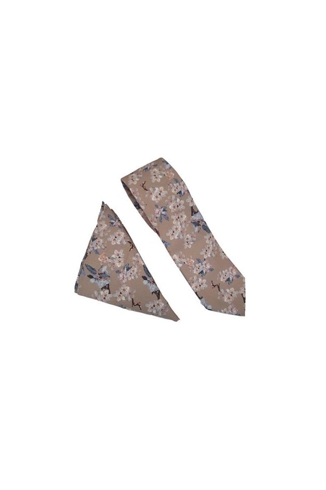 Wedding Blossom Tie Set – Biscuit