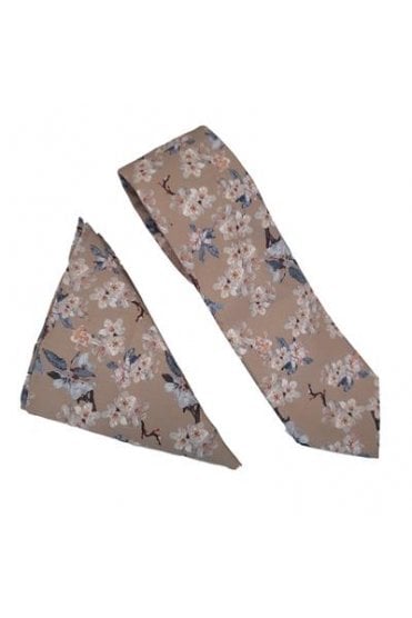 Wedding Blossom Tie Set – Biscuit