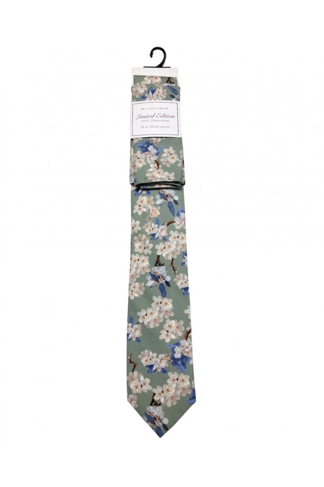 Wedding Blossom Tie Set – Sage