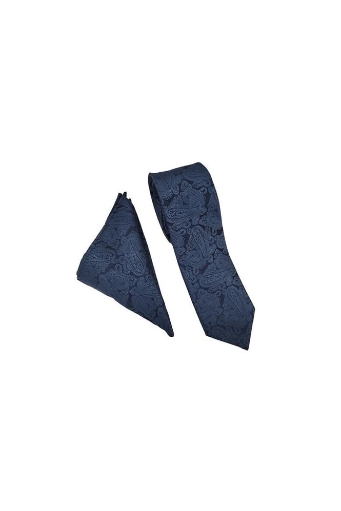 Wedding Paisley Tie Set - Airforce