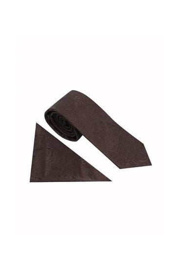 Wedding Paisley Tie Set – Brown