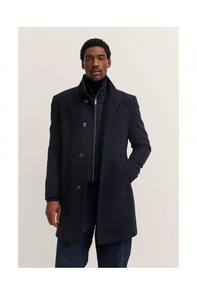 Wool-Blend Overcoat – Navy