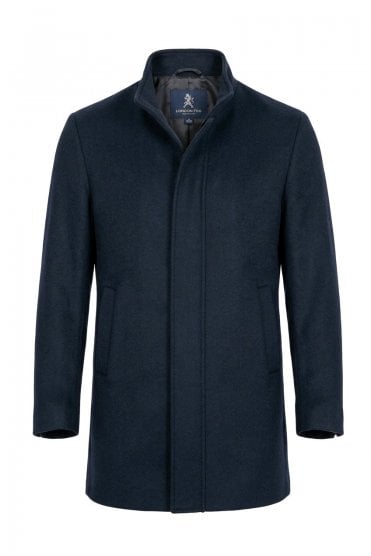 Wool-Blend Overcoat – Navy
