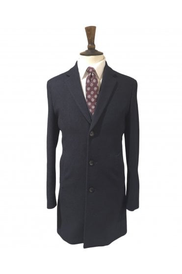 Wool Blend Overcoat – Navy