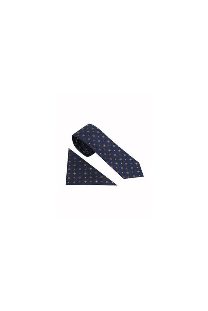 Woven Geo Tie Set – Navy