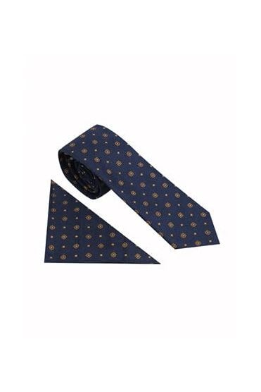 Woven Geo Tie Set – Navy